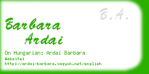 barbara ardai business card